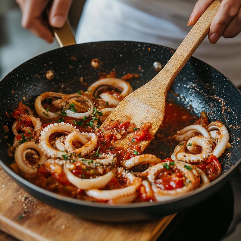 Spaghetti with Spicy Squid and Tomato Sauce Recipe
– Getfish Seafood